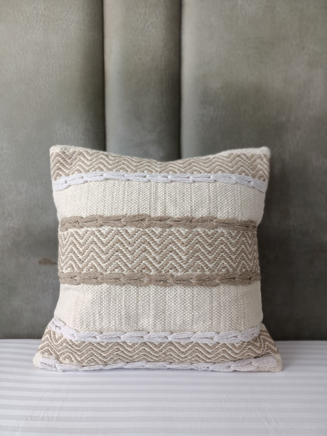 Multiple Chain Stitch Boho Premium Cushion Cover