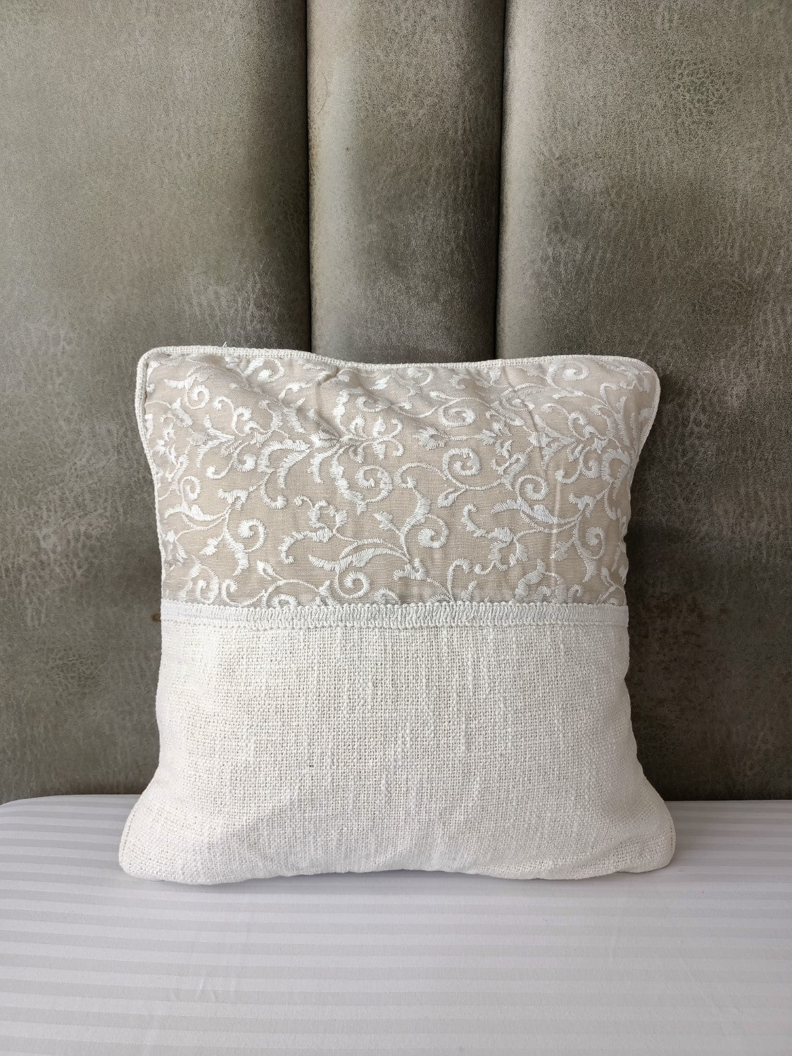 Half Embroidered Premium Cushion Cover