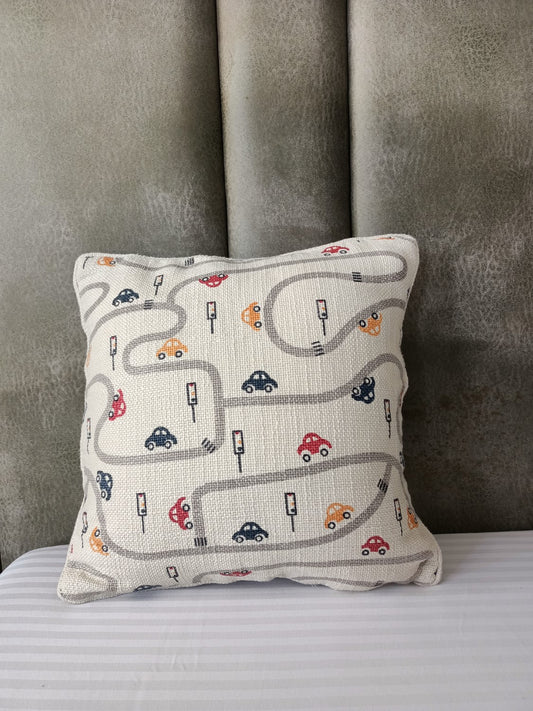 Kids Car Print Cushion Cover