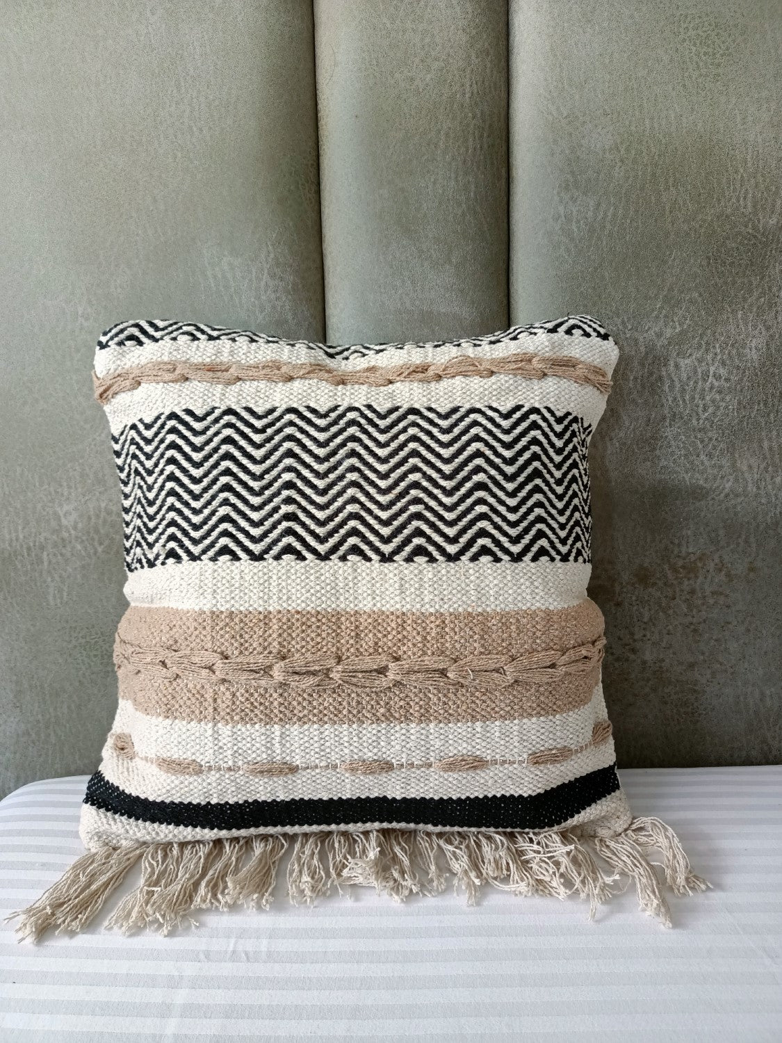 Woven Stripes Boho Premium  Cushion Cover