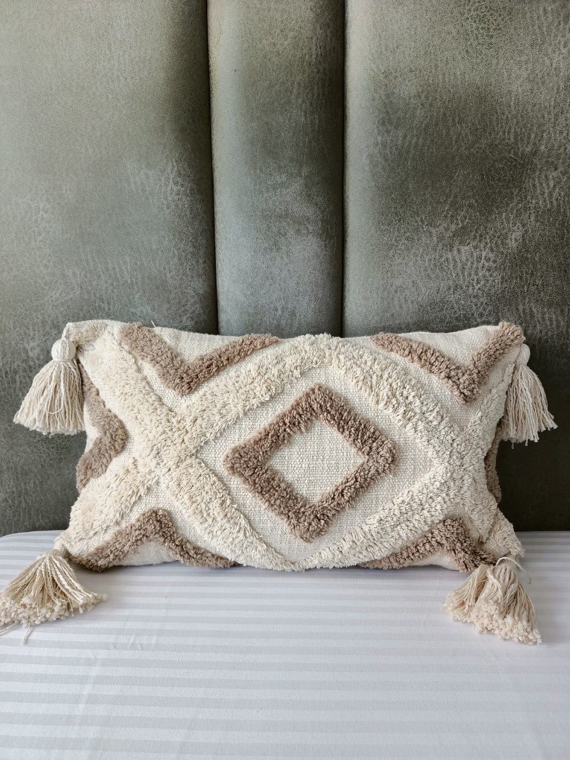 Tufted Diamonds Premium Lumbar  Cushion Cover