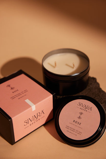 Rose Soy Tin Candle